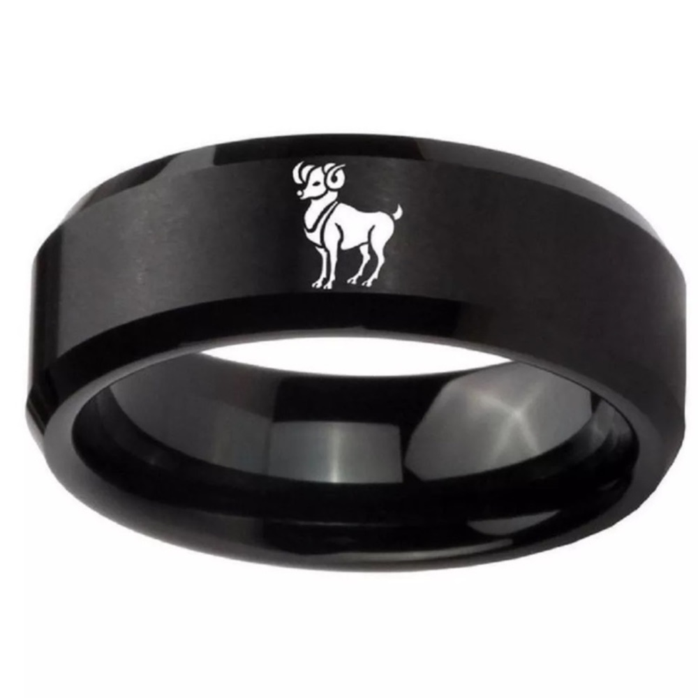 5 For $50🔥 Black Aries Zodiac Metal Ring Mens Or Womens Size 10